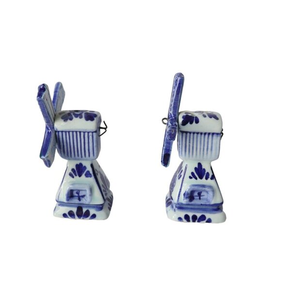 Vintage Delft Blue Salt & Pepper Shakers Moving Windmills - Picture 4 of 6